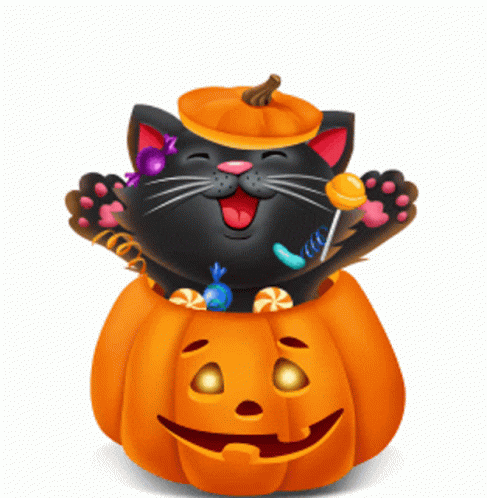 Gato de halloween Halloween gif imagenes - Gato de halloween Halloween gif imágenes