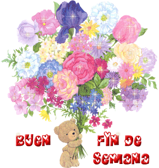 buen fin de semana osito flores Animados Gif Imagenes - buen fin de semana osito flores Animados Gif Imágenes