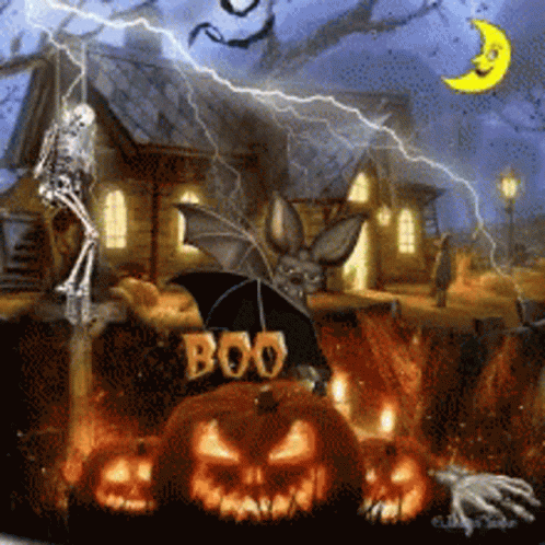 casa de terror Halloween gif imagenes - casa de terror Halloween gif imágenes