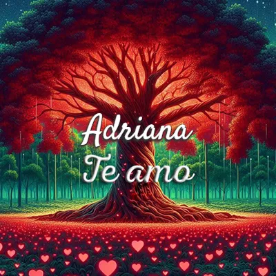 Imagen romántica destacada con nombre Adriana