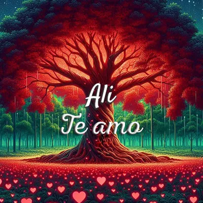 Imagen romántica destacada con nombre Ali