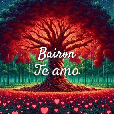 Imagen romántica destacada con nombre Bairon