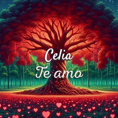 Imagen romántica destacada con nombre Celia