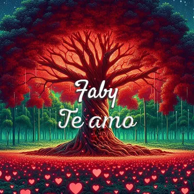 Imagen romántica destacada con nombre Faby