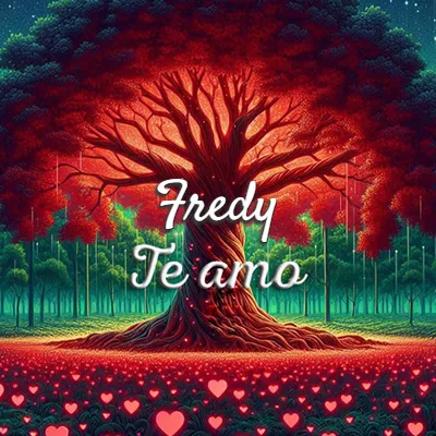 Imagen romántica destacada con nombre Fredy