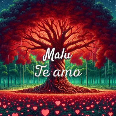 Imagen romántica destacada con nombre Malu
