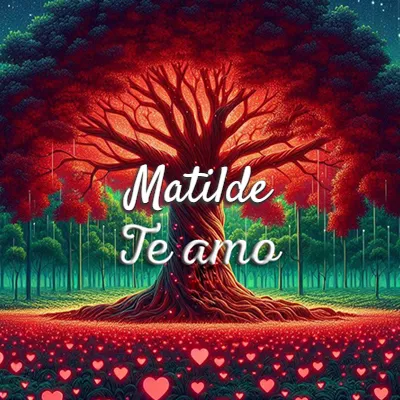 Imagen romántica destacada con nombre Matilde