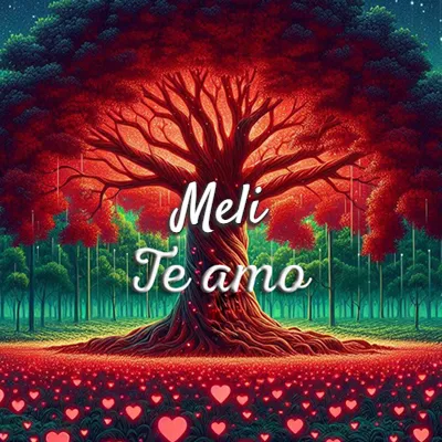Imagen romántica destacada con nombre Meli
