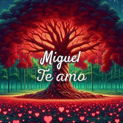 Imagen romántica destacada con nombre Miguel