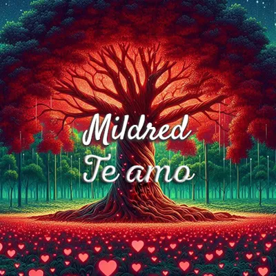 Imagen romántica destacada con nombre Mildred