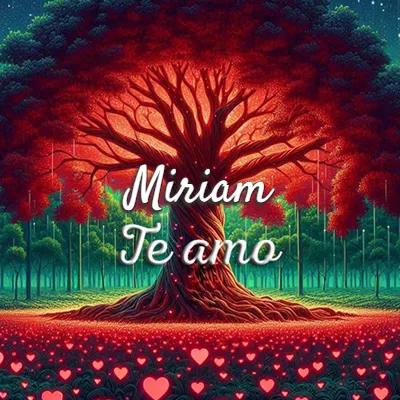 Imagen romántica destacada con nombre Miriam