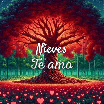 Imagen romántica destacada con nombre Nieves