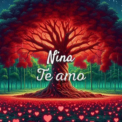 Imagen romántica destacada con nombre Nina