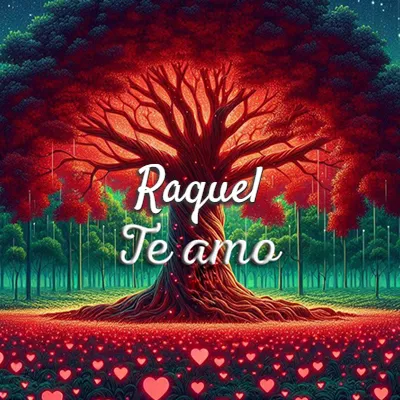 Imagen romántica destacada con nombre Raquel