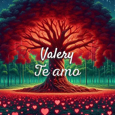 Imagen romántica destacada con nombre Valery