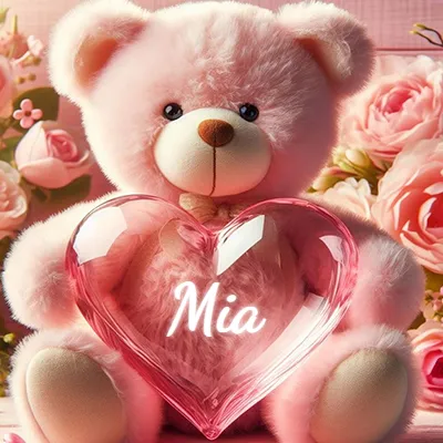 Imagen romántica 2 con nombre Mia Imagen romántica para Mia - Diseño 2