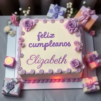 Pastel de cumpleaños destacado para Elizabeth