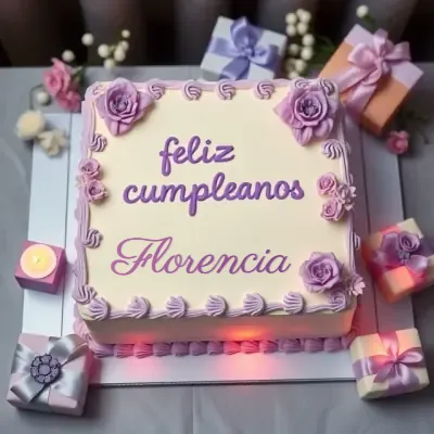 Pastel de cumpleaños destacado para Florencia