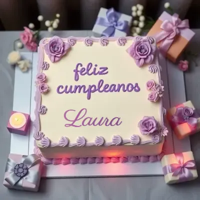Pastel de cumpleaños destacado para Laura
