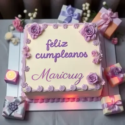Pastel de cumpleaños destacado para Maricruz