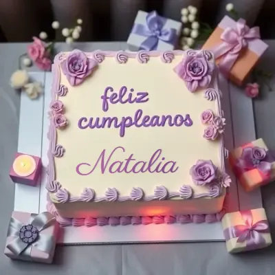 ¡Feliz Cumpleaños Natalia! - Pastel destacado Pastel de cumpleaños destacado para Natalia