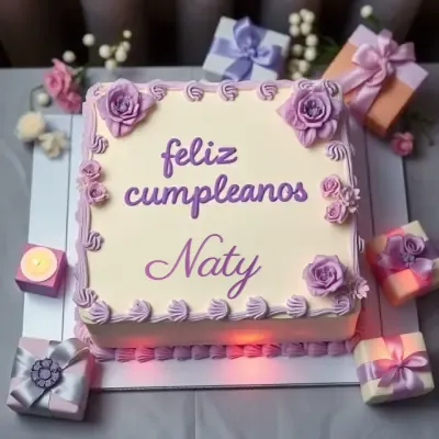 Pastel de cumpleaños destacado para Naty