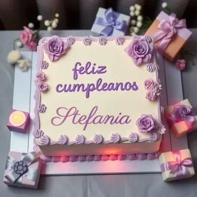 ¡Feliz Cumpleaños Stefania! - Pastel destacado Pastel de cumpleaños destacado para Stefania