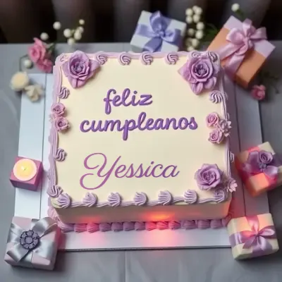 Pastel de cumpleaños destacado para Yessica