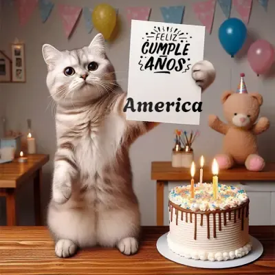 Pastel de cumpleaños para America - Diseño 1