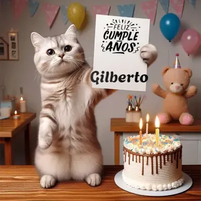 Pastel de cumpleaños para Gilberto - Diseño 1