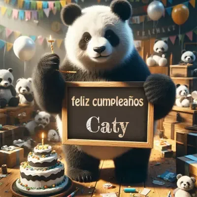 Tarjeta de cumpleaños 2 con nombre Caty Pastel de cumpleaños para Caty - Diseño 2