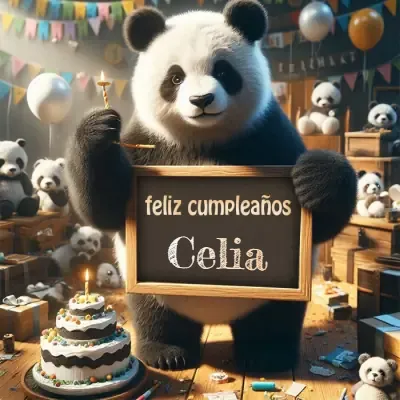 Tarjeta de cumpleaños 2 con nombre Celia Pastel de cumpleaños para Celia - Diseño 2