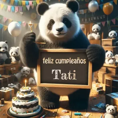 Tarjeta de cumpleaños 2 con nombre Tati Pastel de cumpleaños para Tati - Diseño 2