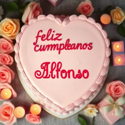 Tarjeta de cumpleaños 3 con nombre Alfonso Pastel de cumpleaños para Alfonso - Diseño 3