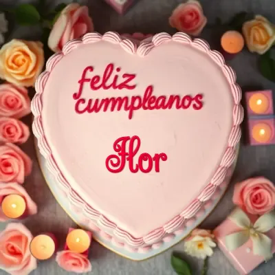 Pastel de cumpleaños para Flor - Diseño 3