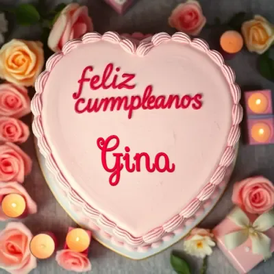 Pastel de cumpleaños para Gina - Diseño 3