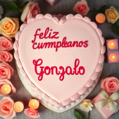 Tarjeta de cumpleaños 3 con nombre Gonzalo Pastel de cumpleaños para Gonzalo - Diseño 3