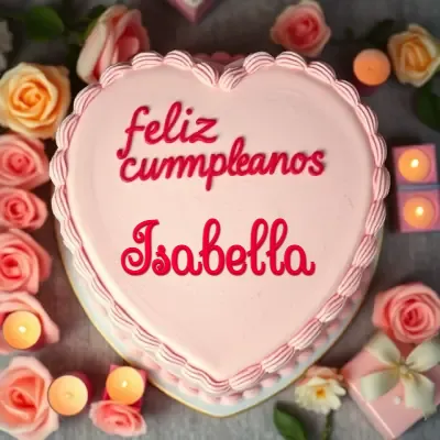 Tarjeta de cumpleaños 3 con nombre Isa Pastel de cumpleaños para Isa - Diseño 3