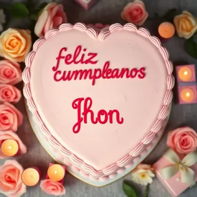 Tarjeta de cumpleaños 3 con nombre Jhon Pastel de cumpleaños para Jhon - Diseño 3