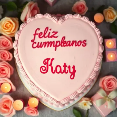 Pastel de cumpleaños para Katy - Diseño 3