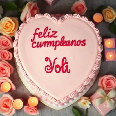 Tarjeta de cumpleaños 3 con nombre Yoli Pastel de cumpleaños para Yoli - Diseño 3