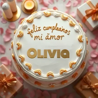 Pastel de cumpleaños para Olivia - Diseño 4