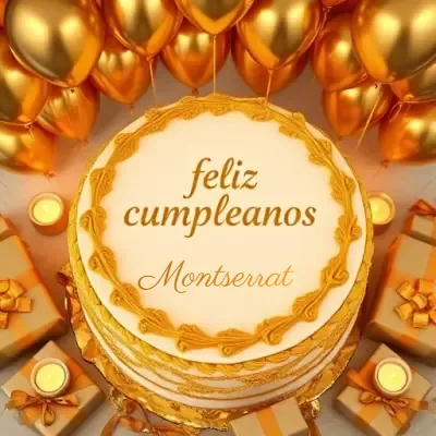 Pastel de cumpleaños para Montserrat - Diseño 5