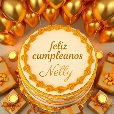 Tarjeta de cumpleaños 5 con nombre Nelly Pastel de cumpleaños para Nelly - Diseño 5