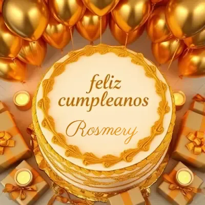 Pastel de cumpleaños para Rosmery - Diseño 5