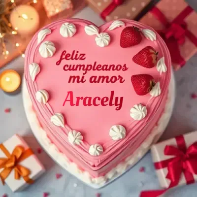 Tarjeta de cumpleaños 6 con nombre Aracely Pastel de cumpleaños para Aracely - Diseño 6