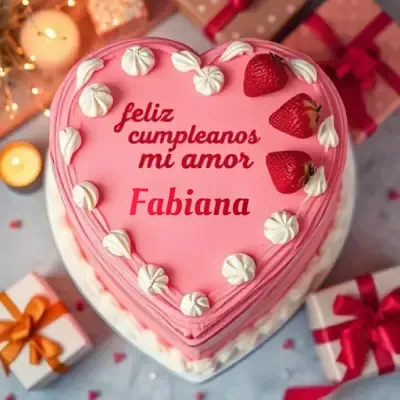 Pastel de cumpleaños para Fabiana - Diseño 6
