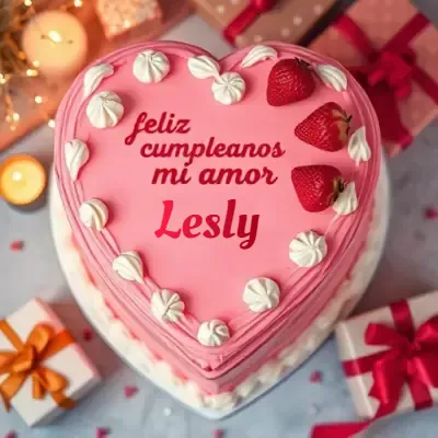 Pastel de cumpleaños para Lesly - Diseño 6