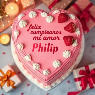 Tarjeta de cumpleaños 6 con nombre Philip Pastel de cumpleaños para Philip - Diseño 6