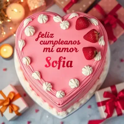 Tarjeta de cumpleaños 6 con nombre Sofia Pastel de cumpleaños para Sofia - Diseño 6